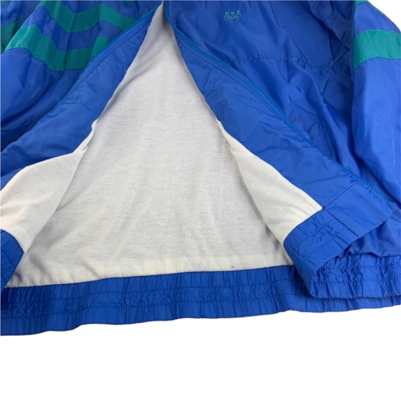 Men’s Vintage Olympics Full Zip Windbreaker by JCPenny Blue Green - Picture 4 of 7